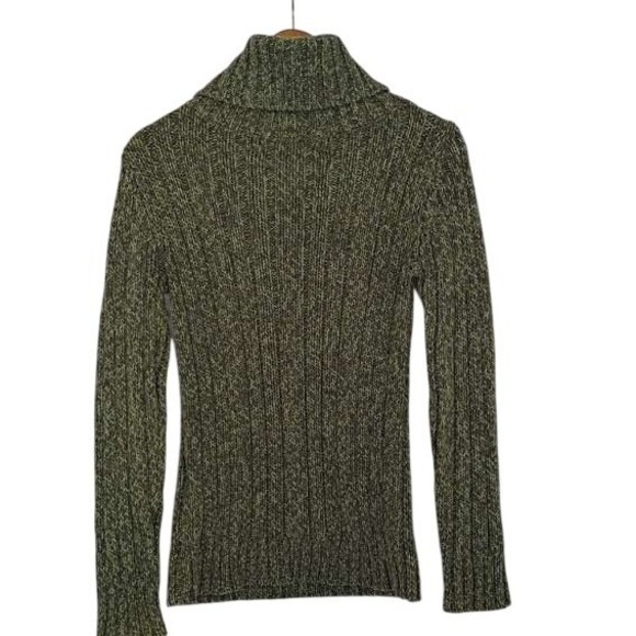 Old Navy Wool Angora Blend Cable Knit Cowl Neck Sweater Green Size Medium - Picture 3 of 8